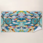 Serviette De Plage Boho American Indian Dream Catcher, aquarelle (Devant)