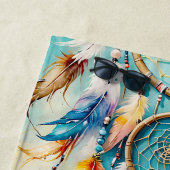 Serviette De Plage Boho American Indian Dream Catcher, aquarelle (En situation)