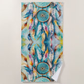 Serviette De Plage Boho American Indian Dream Catcher, aquarelle (Devant)