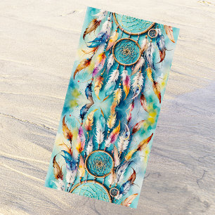 Serviette De Plage Boho American Indian Dream Catcher, aquarelle