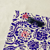 Serviette De Plage Boho Blue Floral Abstrait (En situation)
