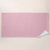Serviette De Plage Boho Chic Rose Couleur Uni (Devant)