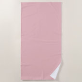Serviette De Plage Boho Chic Rose Couleur Uni (Devant)