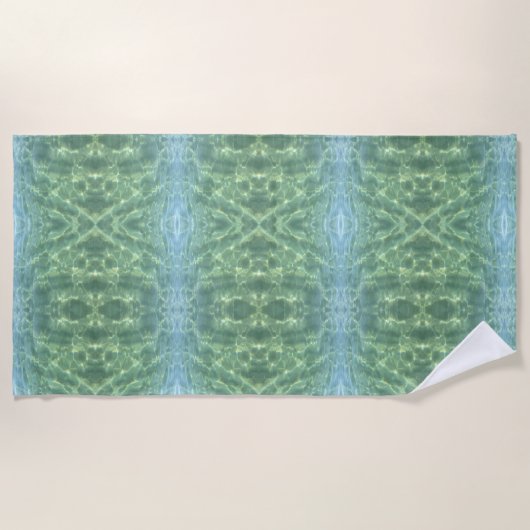 Serviette De Plage Boho Chic Tropical Eau Aquamarine (Devant)