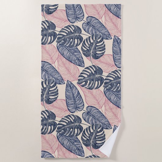 Serviette De Plage Boho de plage tropical (Devant)