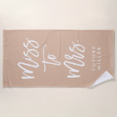 Serviette De Plage Boho Miss à Mme Future Mme à marier (Devant)