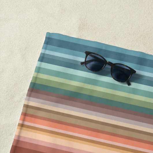 Serviette De Plage Boho Modern Chic Stripes (En situation)