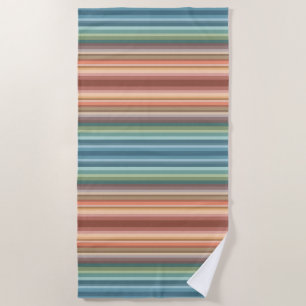 Serviette De Plage Boho Moderne Chic Rayures 