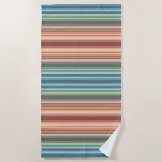 Serviette De Plage Boho Moderne Chic Rayures (Devant)