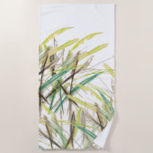 Serviette De Plage Boho Plante aquarelle peinte à la main (Devant)
