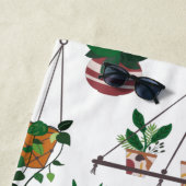 Serviette De Plage Boho Plante Lady Illustration Art Personnalisé (En situation)