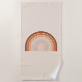 Serviette De Plage Boho Rainbow Beige Terracotta (Devant)