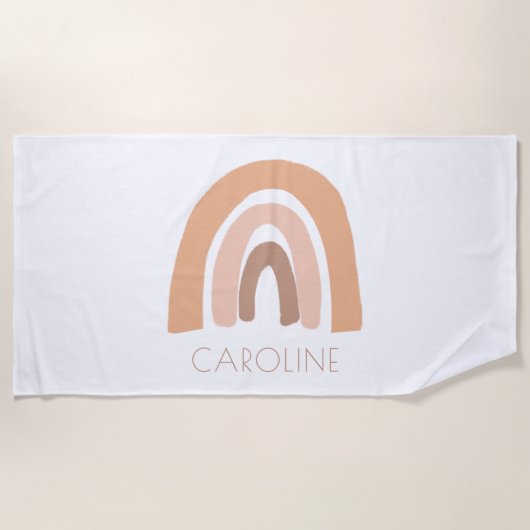 Serviette De Plage Boho Rainbow Pink Pastel Enfants (Devant)