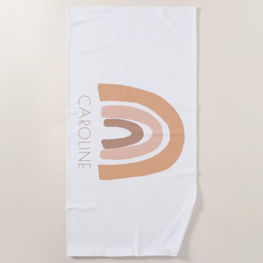 Serviette De Plage Boho Rainbow Pink Pastel Enfants (Devant)