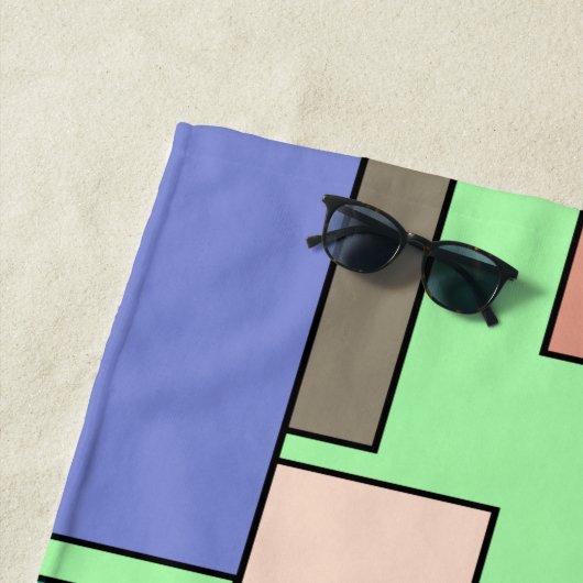 Serviette De Plage Boho Rectangles (En situation)