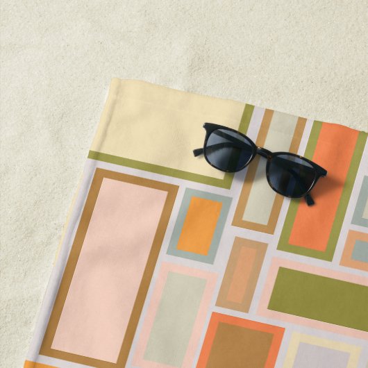 Serviette De Plage Boho Rectangles (En situation)