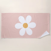 Serviette De Plage Boho rose rétro Daisy (Devant)