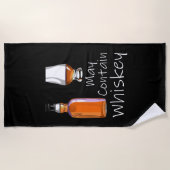 Serviette De Plage Boire amusant peut contenir du whisky (Devant)