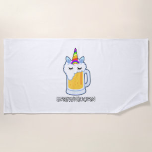 Serviette De Plage Boire de bière Brewnicorn Cute Unicorn Party Brew
