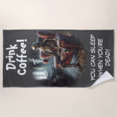 Serviette De Plage Boire du café (Devant)