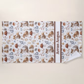 Serviette De Plage Bois Animaux Couleurs Garçons (Devant)