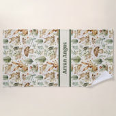 Serviette De Plage Bois Animaux Couleurs Garçons (Devant)