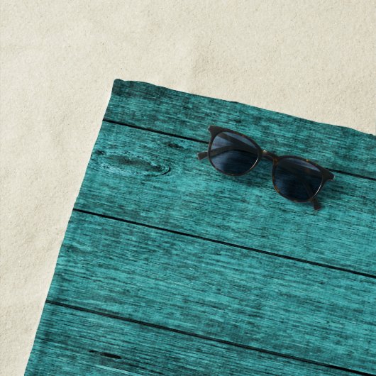 Serviette De Plage bois bleu (En situation)