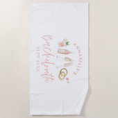 Serviette De Plage Boissons modernes girly rose week-end enterrement  (Devant)