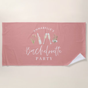 Serviette De Plage Boissons roses giri moderne soirée bachelorette