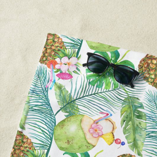 Serviette de plage Boissons tropicales (En situation)