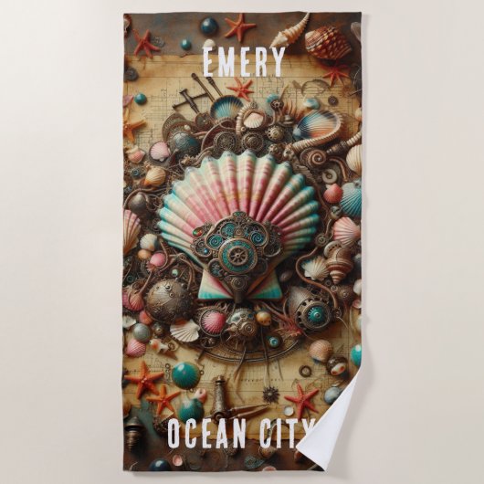 SERVIETTE DE PLAGE BOÎTE À ÉCHELLE WHACKACKACKK WHIMSICAL (Devant)