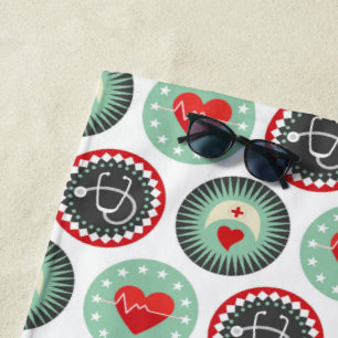 Serviette De Plage Bold Nurse Pattern