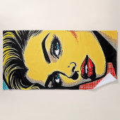 Serviette De Plage Bold Pop Art Woman Defined (Devant)