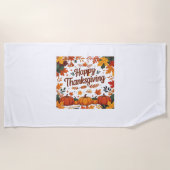 Serviette De Plage Bon thanksgiving - Citrouilles d'automne et feuill (Devant)