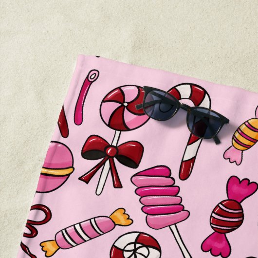 Serviette De Plage Bonbons mignons (En situation)
