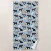 Serviette De Plage Bones et pattes de Bulldog (Devant)