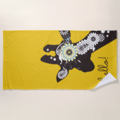 Serviette De Plage Bonjour ! - Giraffe Cool Jaune (Devant)
