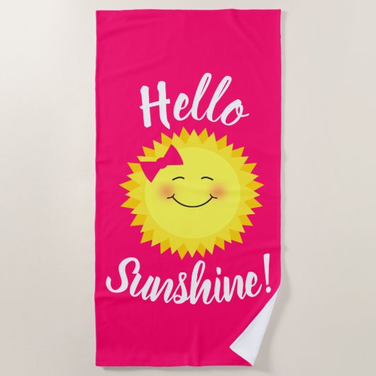 Serviette De Plage Bonjour Sunshine Girl Sun (Devant)