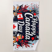 Serviette De Plage Bonne fête du Canada (Devant)
