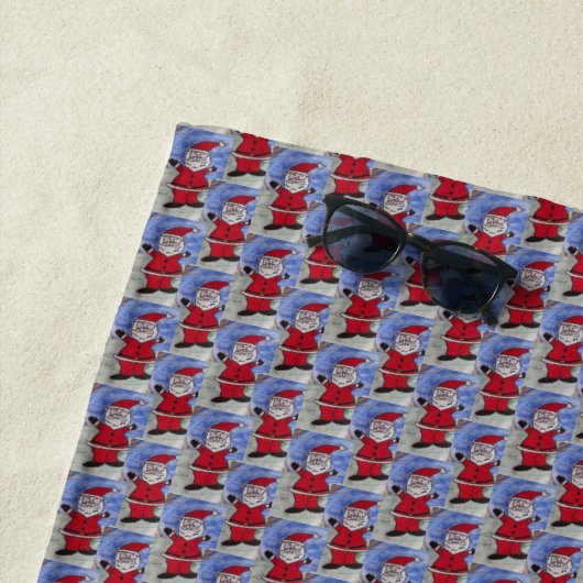 Serviette De Plage Bonne Père Noël (En situation)