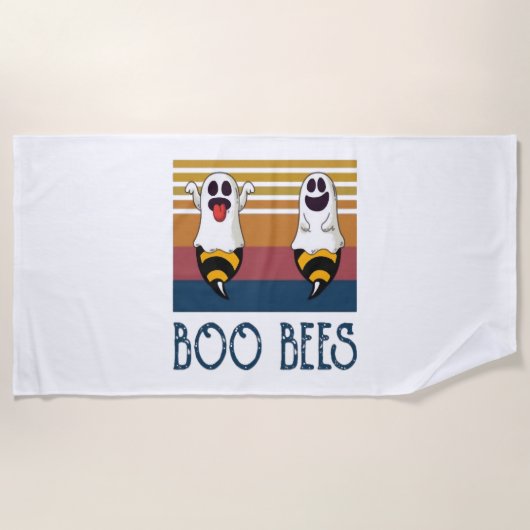 Serviette De Plage Boo Bees Couple Ghost Chemise Halloween (Devant)