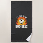 Serviette De Plage Boo Bees Halloween Ghost Bee Drôle Design_1 (Devant)