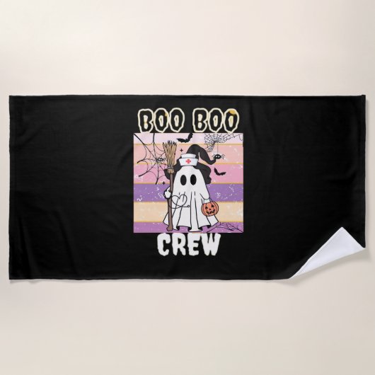 Serviette De Plage Boo Boo Crew Halloween Ghost Nurse Essential T-Shi (Devant)