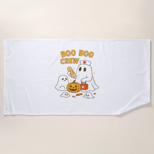 Serviette De Plage Boo Boo Infirmière d'équipage Funny Halloween Infi (Devant)