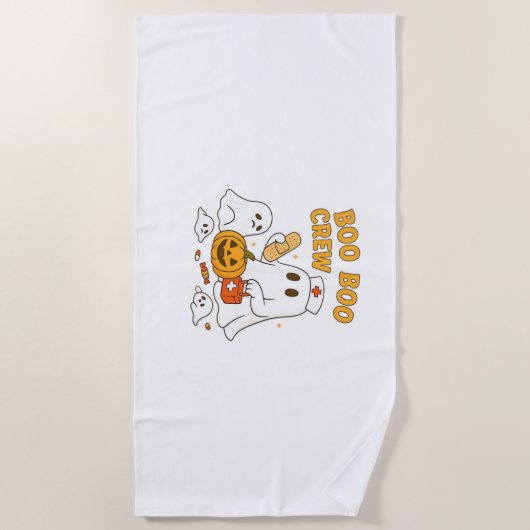 Serviette De Plage Boo Boo Infirmière d'équipage Funny Halloween Infi (Devant)