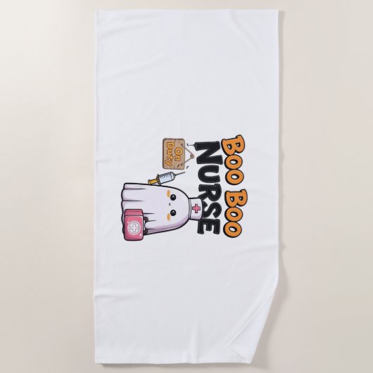 Serviette De Plage Boo Boo Infirmière En Service Classique T-Shirt (Devant)