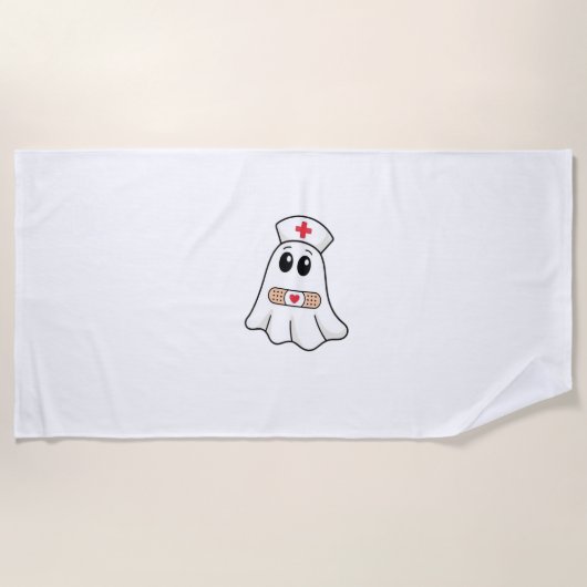 Serviette De Plage BOO CREW Ghost Nurse Funny Halloween Essentiel (Devant)