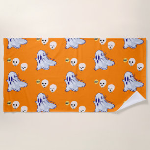 Serviette De Plage Boo Ghost UK 31 Éffrayant USA Crâne Octobre Hallow