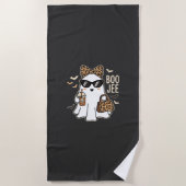 Serviette De Plage Boo Jee Cute Ghost Halloween Leopard Design_1 (Devant)