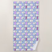 Serviette De Plage Boo, sensation fantomatique.b L Bleu BG (Devant)